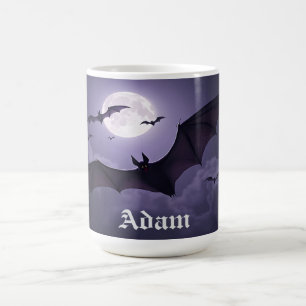 Fladdermus på en hemlig natt kaffemugg