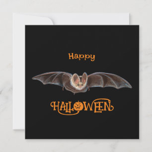 Fladdermus Pipistrellus Illustration Halloween Sva Julkort