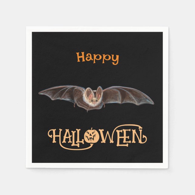 Fladdermus Pipistrellus Illustration Happy hallowe Pappersservett (Framsidan)