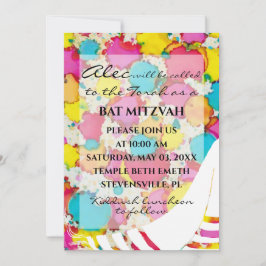 Fladdermus Pub Mitzvah Confetti Tallit-inbjudan Inbjudningar