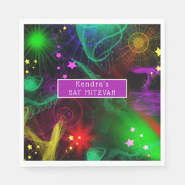 Fladdermus/Pub Mitzvah Neon Paint Splatter Pappersservett