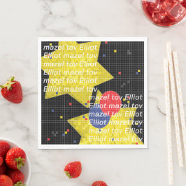 Fladdermus Pub Mitzvah spelar på napkins Pappersservett