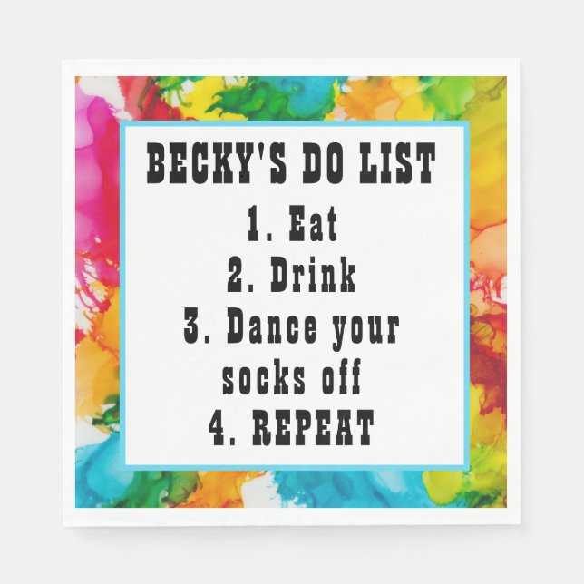 Fladdermus Pub Mitzvah Stänk Färg Pappersservett (Framsidan)