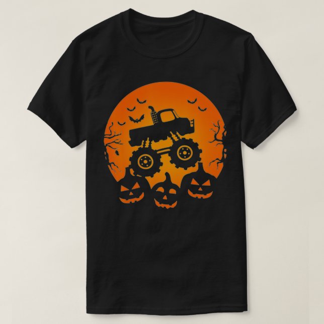 Fladdermus Pumpkin Costume Monster Lastbil Hallowe T Shirt (Design framsida)