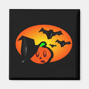 Fladdermus & Pumpkin Jack Orange Raster Logotyp Magnet