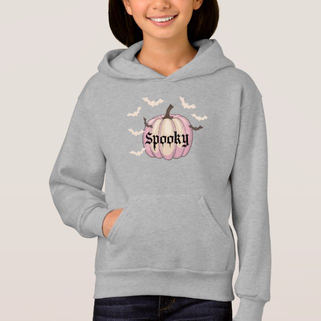 Fladdermus Pumpkin Spooky Halloween T Shirt Pastel (Framsida)