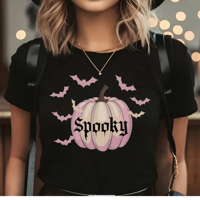 Fladdermus Pumpkin Spooky Halloween T Shirt Pastel (Skapare uppladdad)
