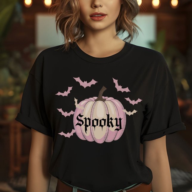 Fladdermus Pumpkin Spooky Halloween T Shirt Pastel (Skapare uppladdad)