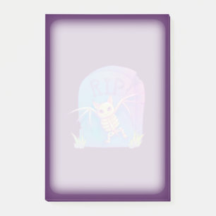 Fladdermus Skeleton RIP Gravestone Halloween Teckn Post-it Block