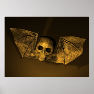 Fladdermus Skull Poster