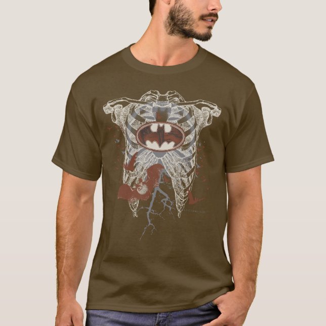 Fladdermus Symbol Ribage Vintage Collage Tee (Framsida)