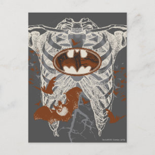 Fladdermus Symbol Ribage Vintage Collage Vykort