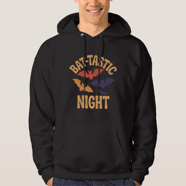Fladdermus-Tastisk nattflygning Fladdermus Hallowe Hoodie (Framsida)