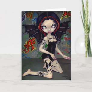 "Fladdermus Tattoos"-hälsningskort Kort