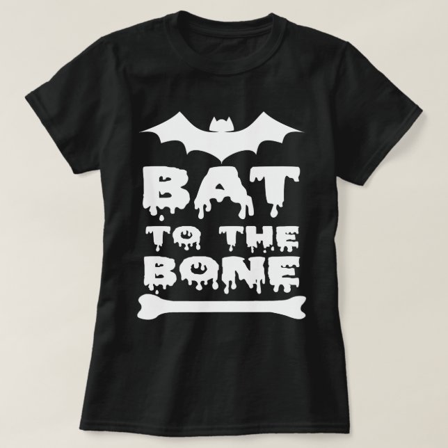 Fladdermus till gotisk benstomme t shirt (Design framsida)