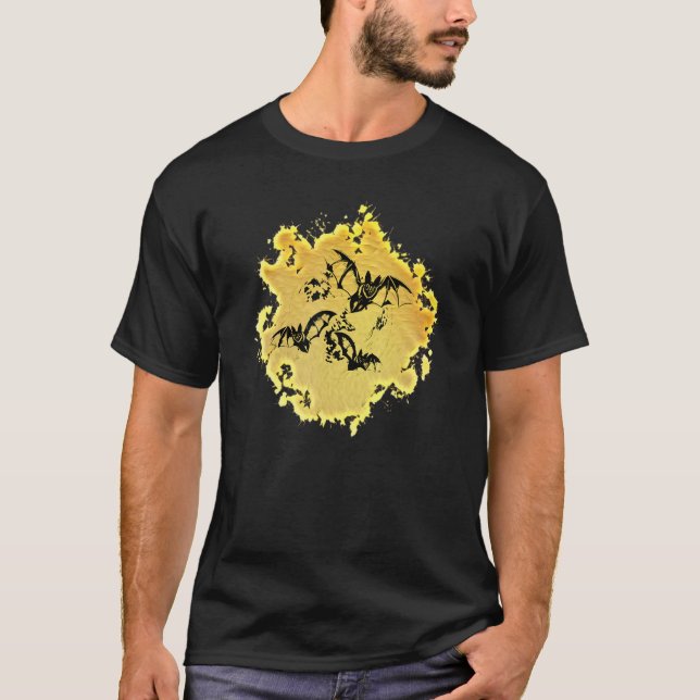 Fladdermus Vampire Halloween Fladdermöss T Shirt (Framsida)