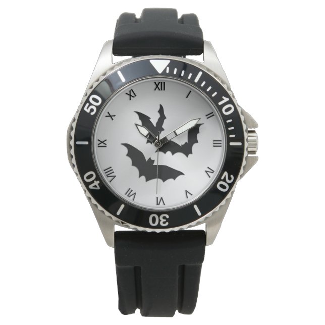 Fladdermus vid Silver Armbandsur (Framsida)