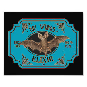 FLADDERMUS VINGAR ELIXIR lustig halloween Fototryck