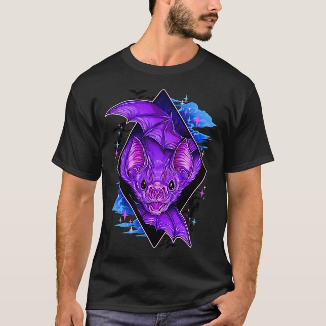 Fladdermus Vingar T Shirt (Framsida)