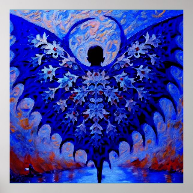 Fladdermus Vinge med blått Wingspread i Fantastisk Poster (Framsidan)