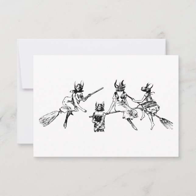 Fladdermus Witches Inbjudningar (Framsida)