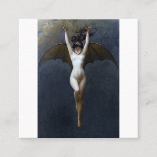 Fladdermus Woman Albert Joseph Penot Fyrkantigt Visitkort (Framsida)