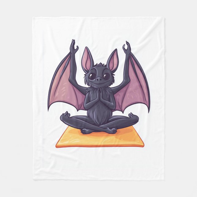 Fladdermus Yoga Flöde Fleecefilt (Framsidan)
