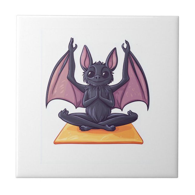 Fladdermus Yoga Flöde Kakelplatta (Framsidan)