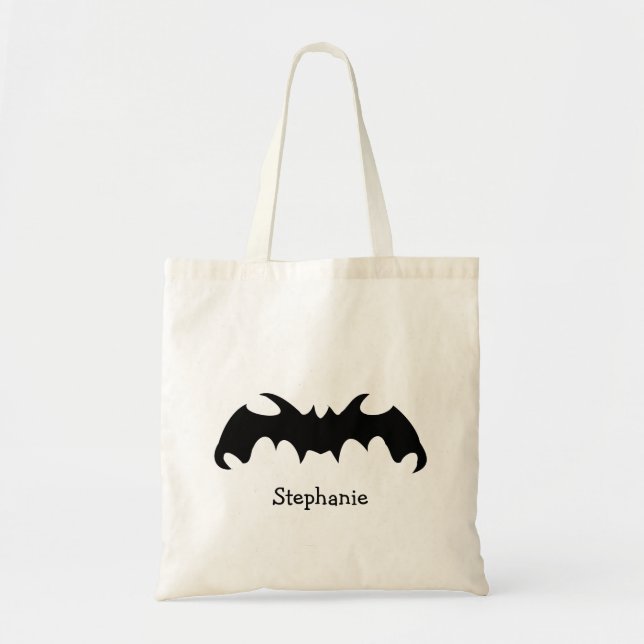 Fladdermusdesign Halloween Bus eller Behandla Tygkasse (Framsidan)