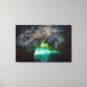 Fladdermusgrotta i Airai, Palau, Mikronesien Canvastryck