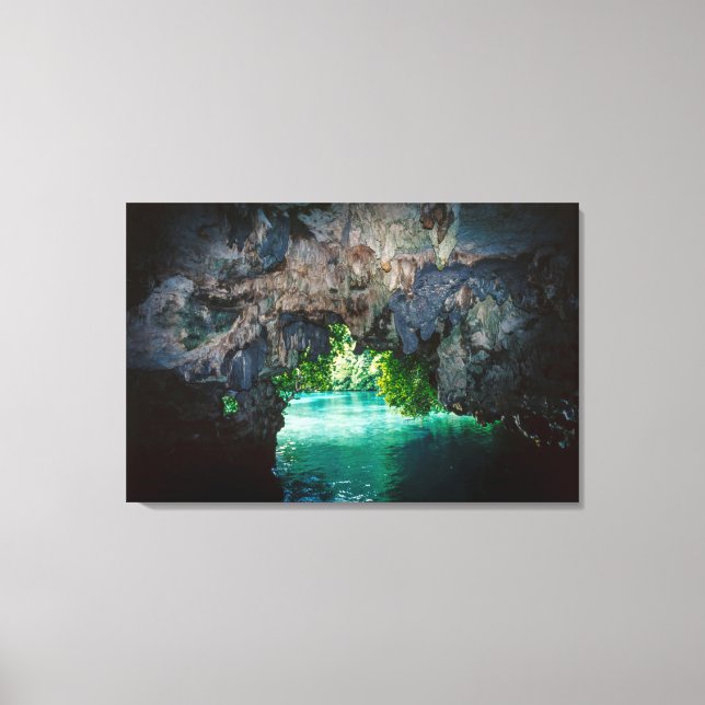 Fladdermusgrotta i Airai, Palau, Mikronesien Canvastryck (Framsida)