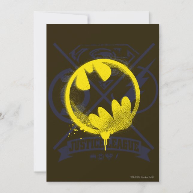 Fladdermussymbol tagen över Justice League Inbjudningar (Framsida)