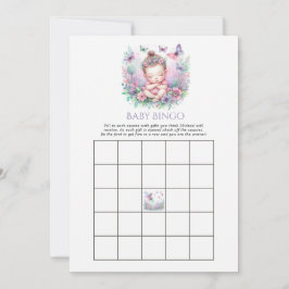Fladdrande in i världen Baby Shower Bingo-spel Inbjudningar