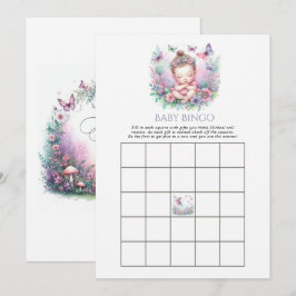 Fladdrande in i världen Baby Shower Bingo-spel Inbjudningar
