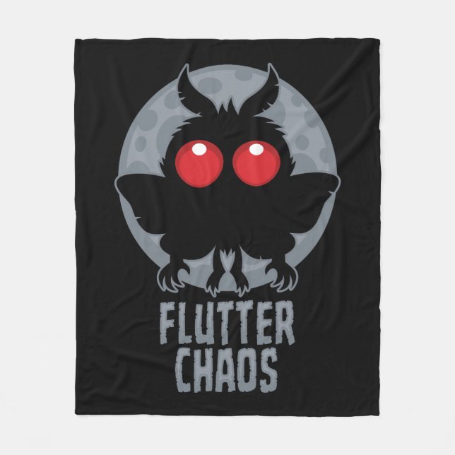 Fladdrande Kaos Mothman Kryptisk Legend Fleecefilt (Framsidan)