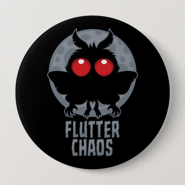 Fladdrande Kaos Mothman Kryptisk Legend Knapp (Framsida)