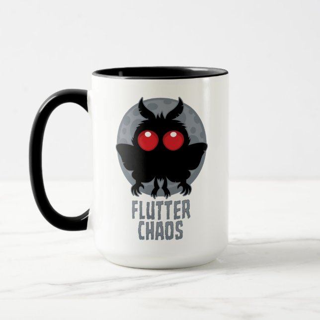 Fladdrande Kaos Mothman Kryptisk Legend Mugg (Vänster)