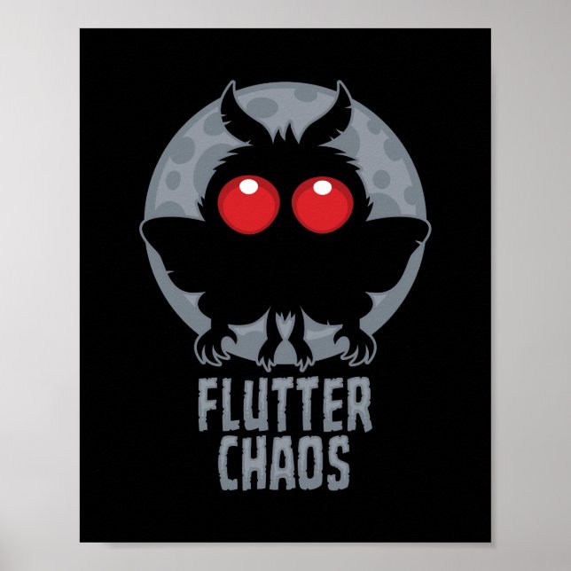 Fladdrande Kaos Mothman Kryptisk Legend Poster (Framsidan)