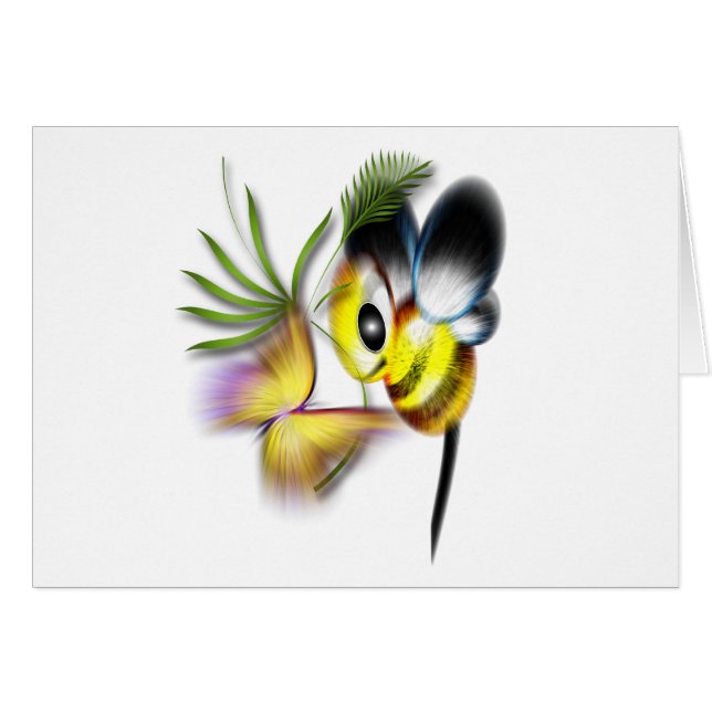 Fladdrande och rykte hälsningskort (Framsidan Horizontal)