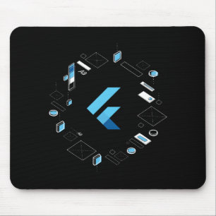 Fladdrandelogotypen från I/O 2018 på en mousepad Musmatta