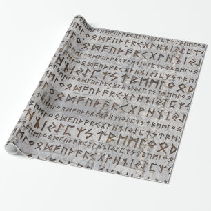FläderFuthark mönster på björkstruktur Presentpapper