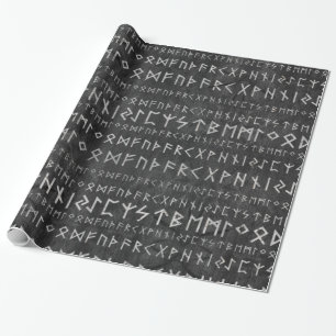 FläderFuthark mönster på trästruktur Presentpapper