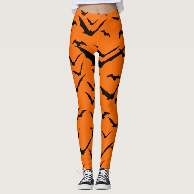 FLÄDERRMÖNSTER HALLOWEEN SÖMLÖST   LEGGINGS (Framsida)