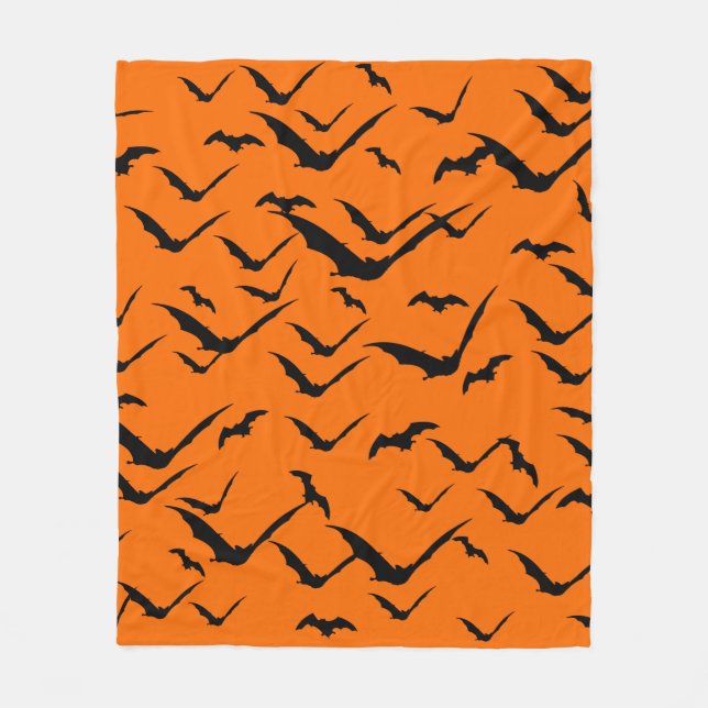 FLÄDERRMÖSS MÖNSTER HALLOWEEN SÖMLÖS FLEECEFILT (Framsidan)