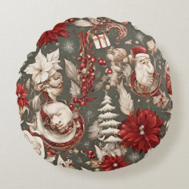 Fläertalsisk Juldekorationer, blommor Rund Kudde