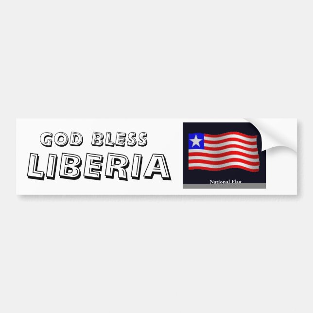 flag3, LIBERIA, GUD BLESSA Bildekal (Framsidan)