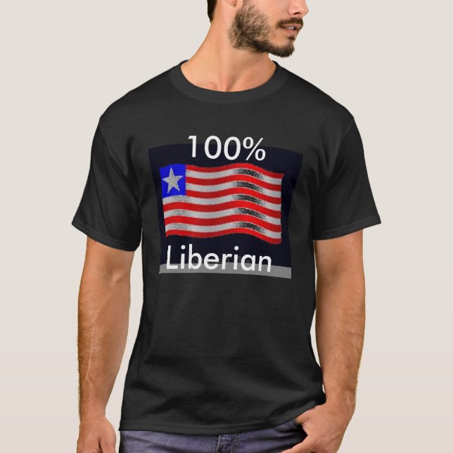 flag3 liberian, 100% tee shirt (Framsida)