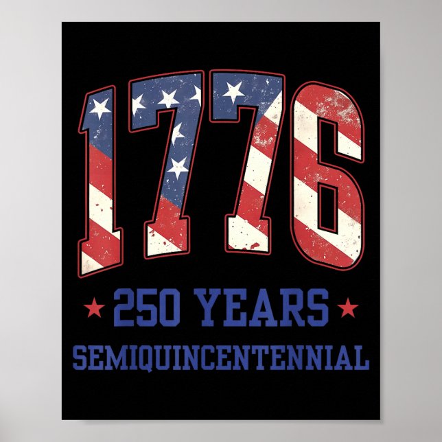 Flag 250 Years 1776-2026 250th Birthday Anniversar Poster (Framsidan)