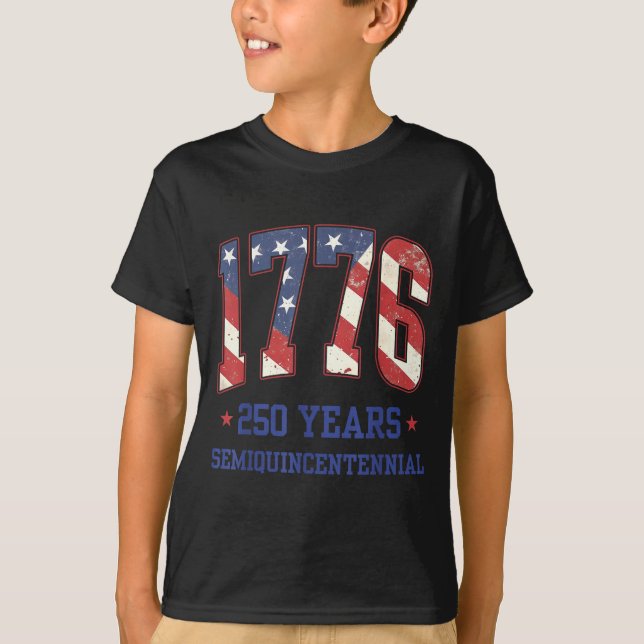 Flag 250 Years 1776-2026 250th Birthday Anniversar T Shirt (Framsida)