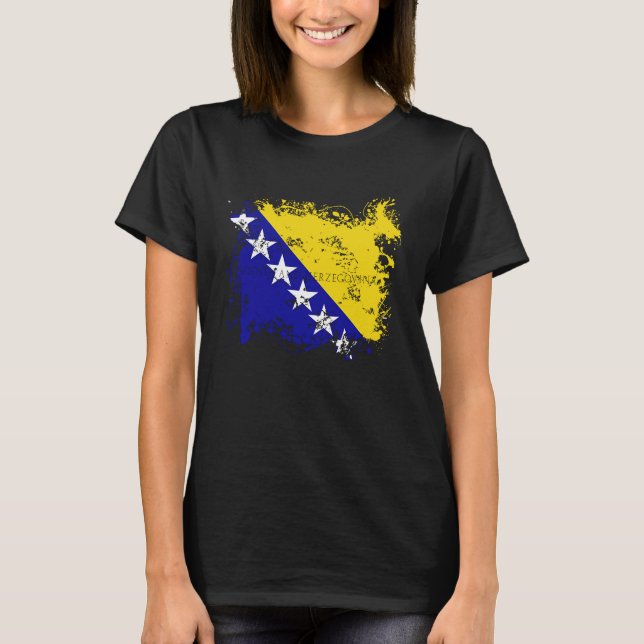 Flag Bosnia Herzegowina Nationality State Origin T T Shirt (Framsida)